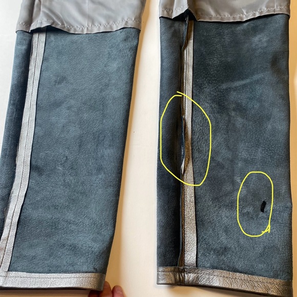 Tower Hill Collection Grey Metallic High Rise 100% Leather Pants Size 6 - Picture 12 of 13